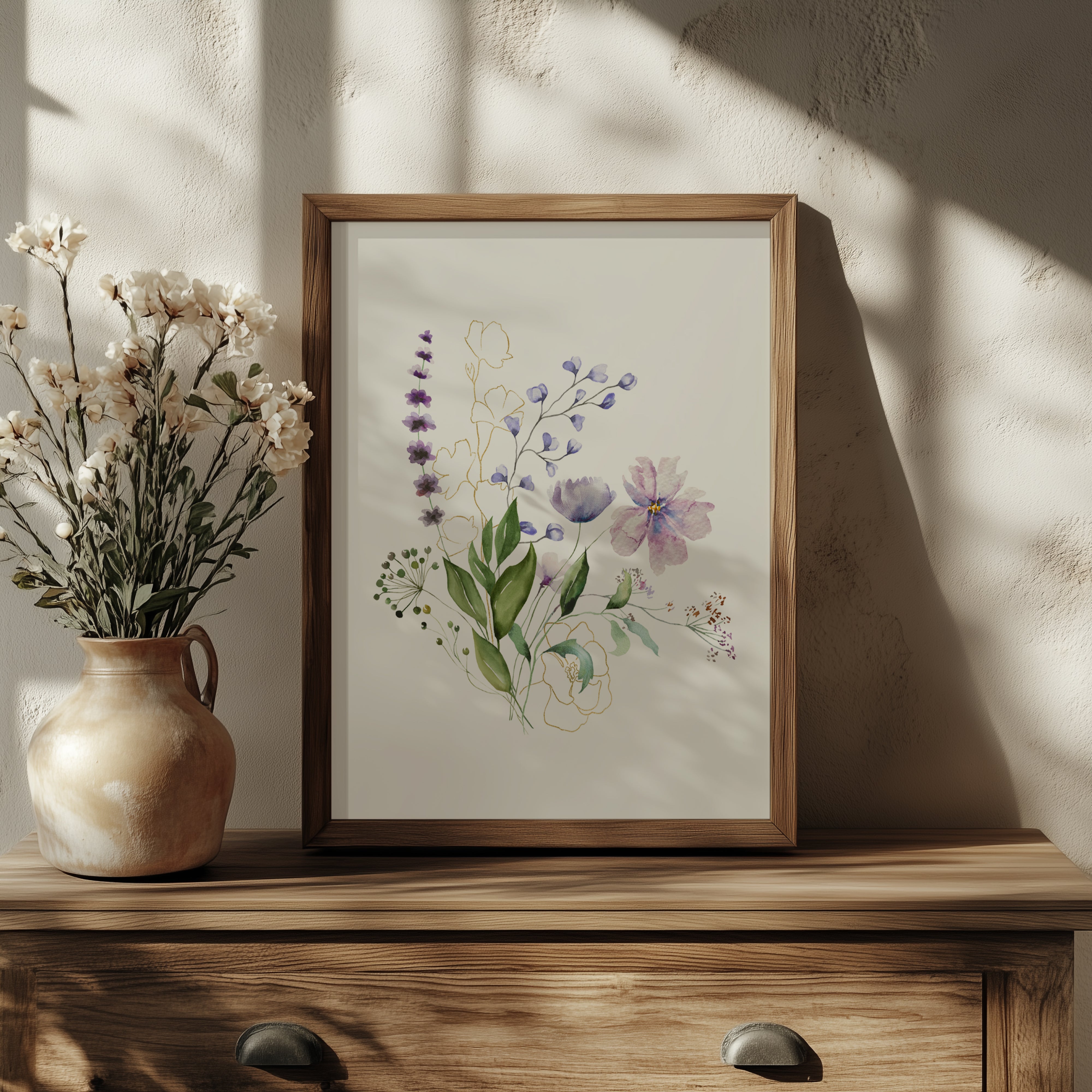 Fleurs Aquarelle lilas