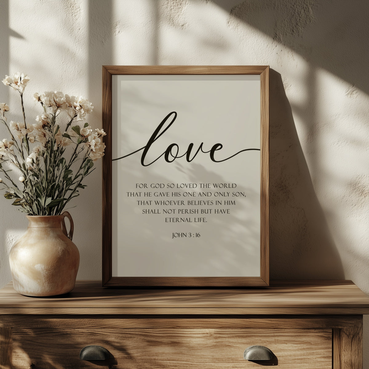 Love - John 3:16 - Christian Wall Art