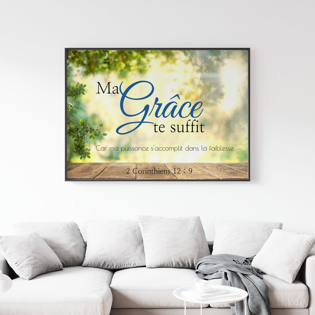 Ma Grâce te suffit - 2 Corinthiens 12:9 - Christian Wall Art