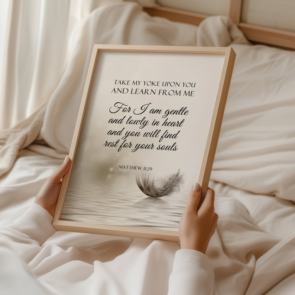 Take my yoke - Matthiew 11:29 - Christian Wall Art