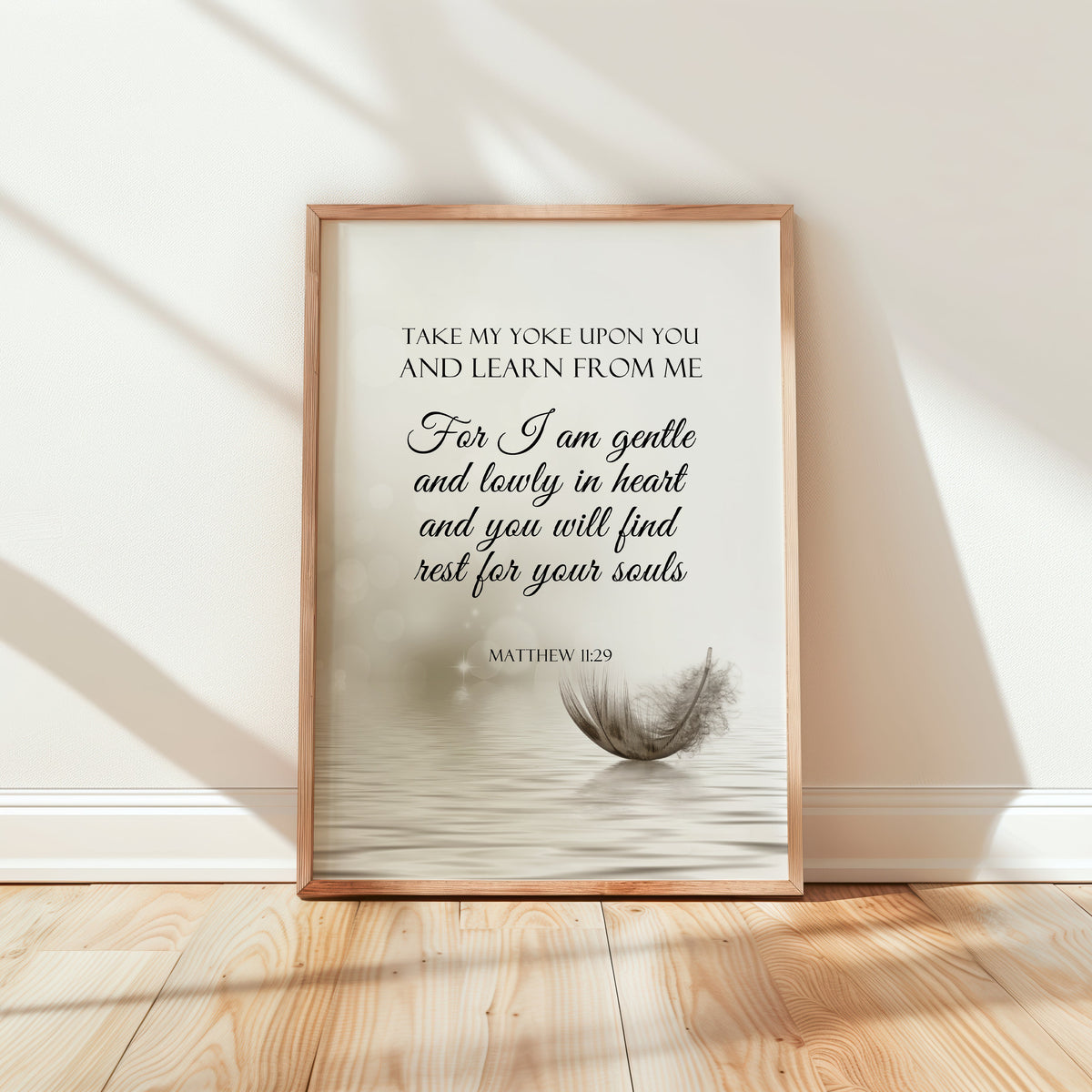 Take my yoke - Matthiew 11:29 - Christian Wall Art