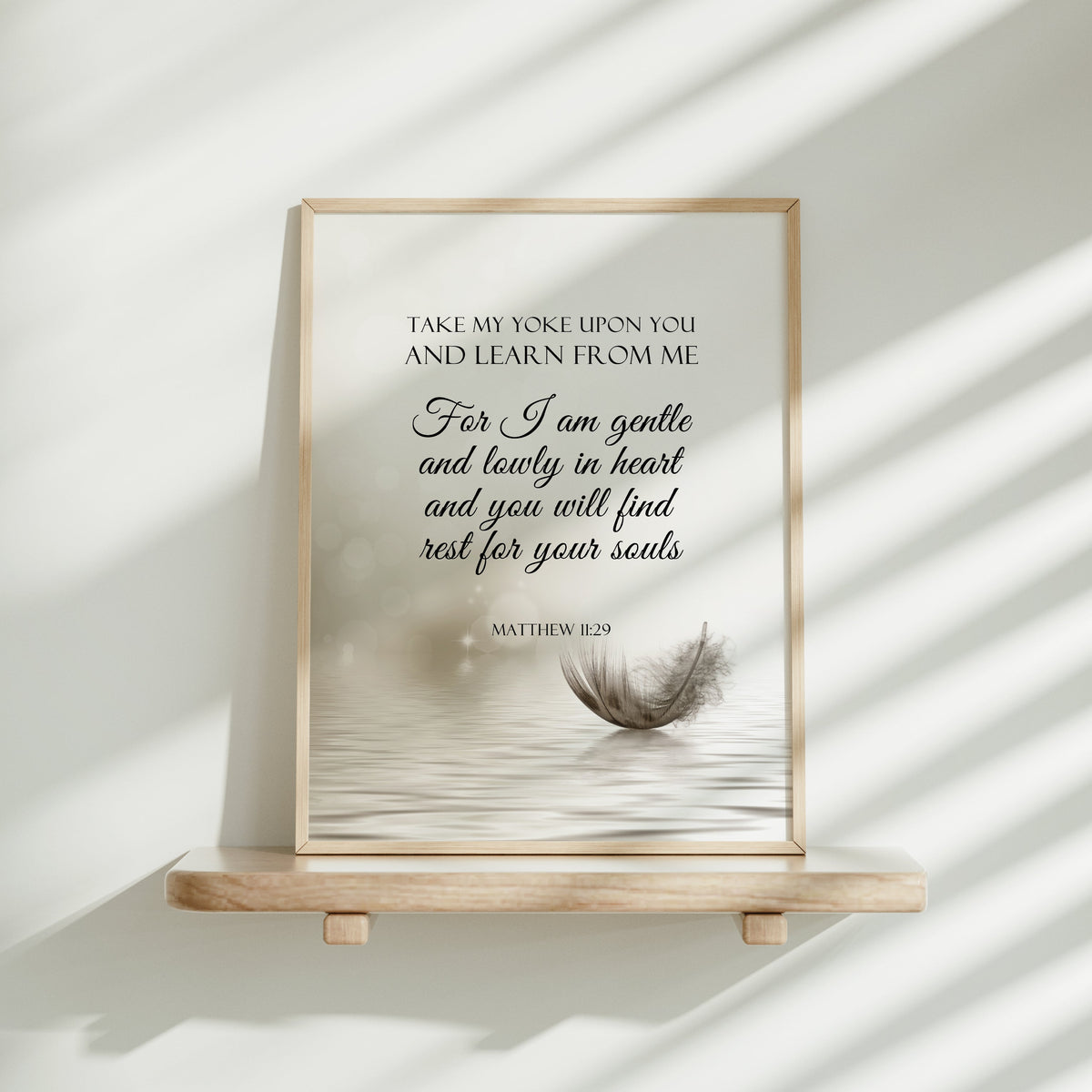 Take my yoke - Matthiew 11:29 - Christian Wall Art