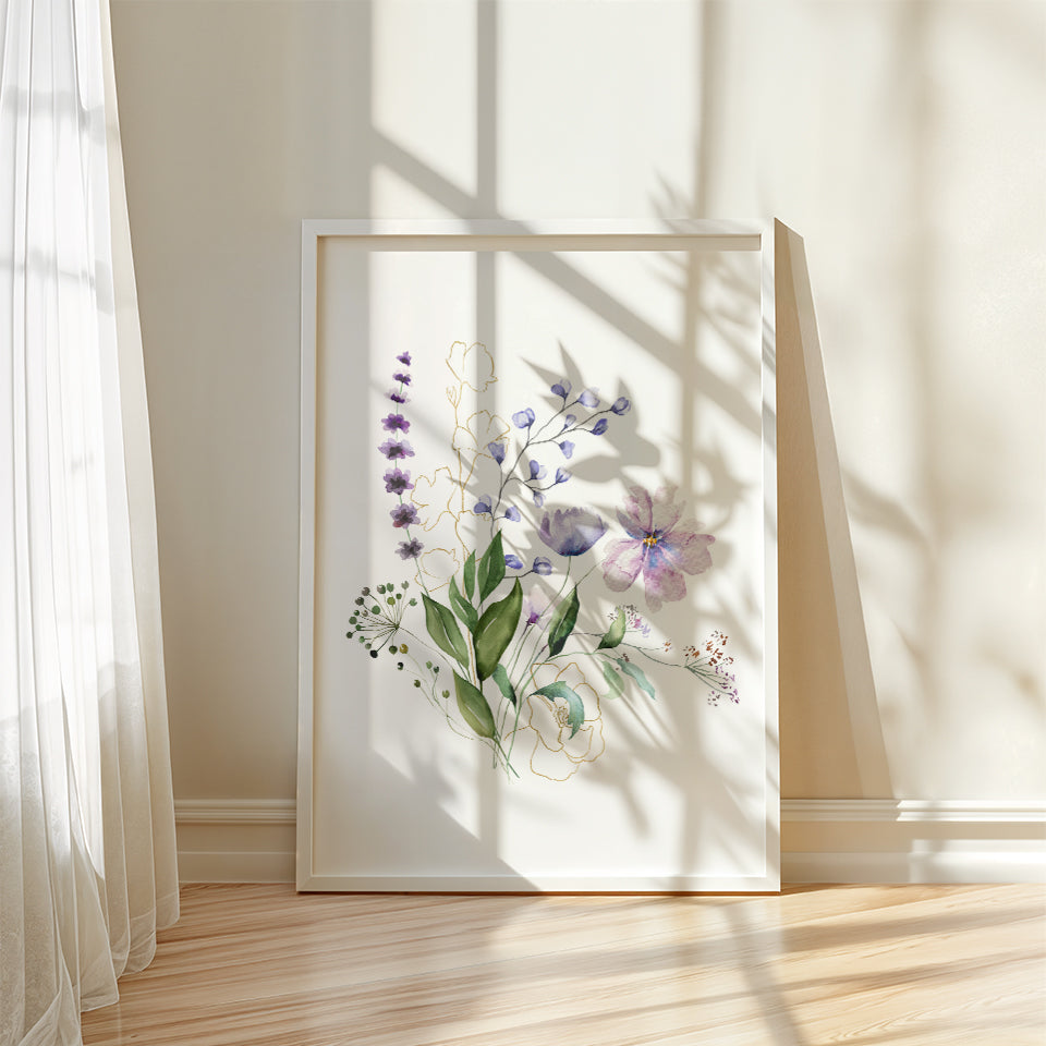 Fleurs Aquarelle lilas