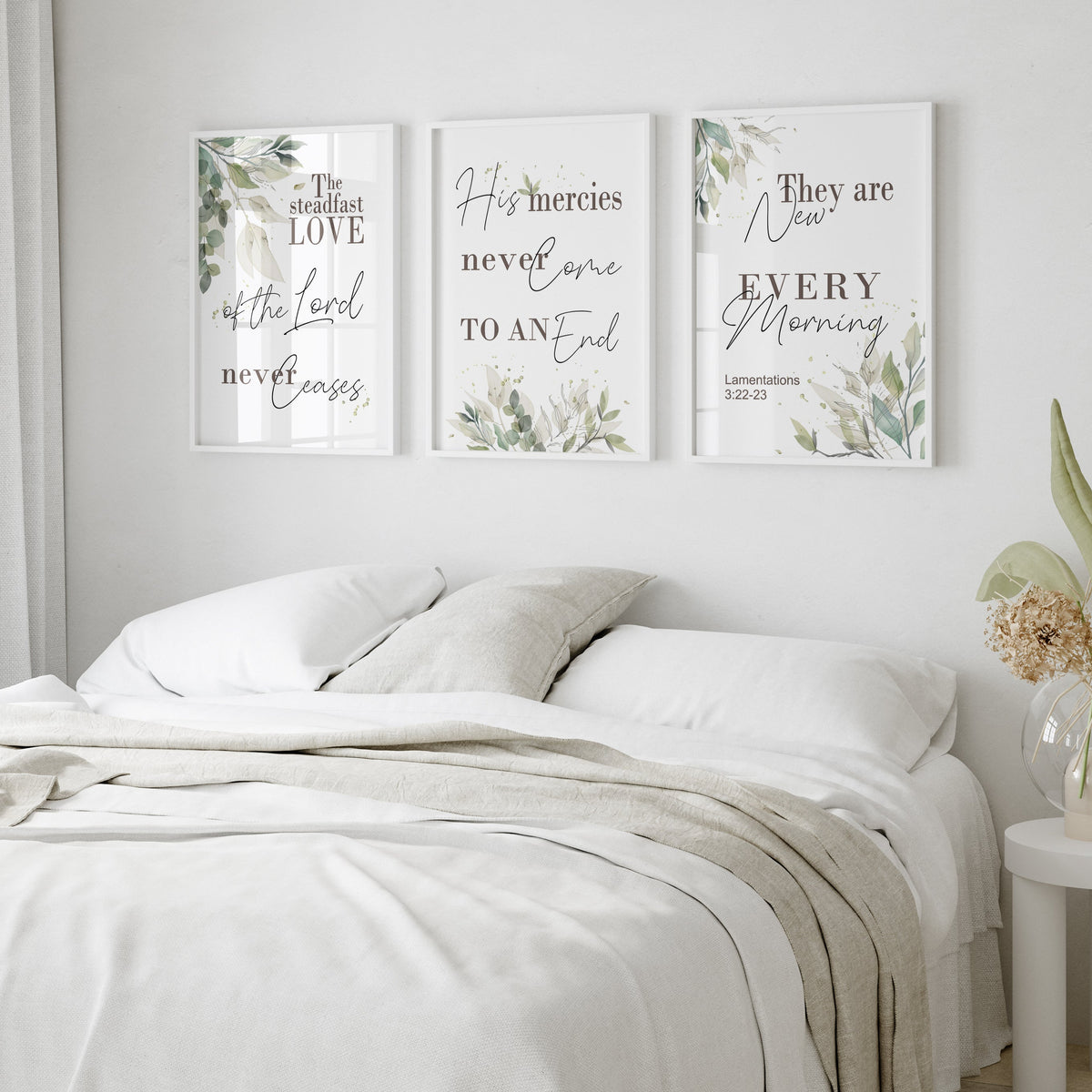 Trio - The Steadfast Love - Lam 3:22-23 - Christian Wall Art Bundle